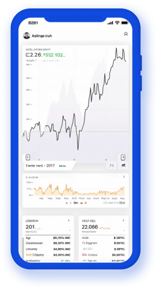 Application mobile de suivi d'investissements présentant les données de cryptomonnaies actualisées instantanément